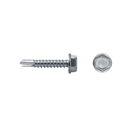 Tornillo punta broca DIN 7504K con cabeza hexagonal para fijación metálica