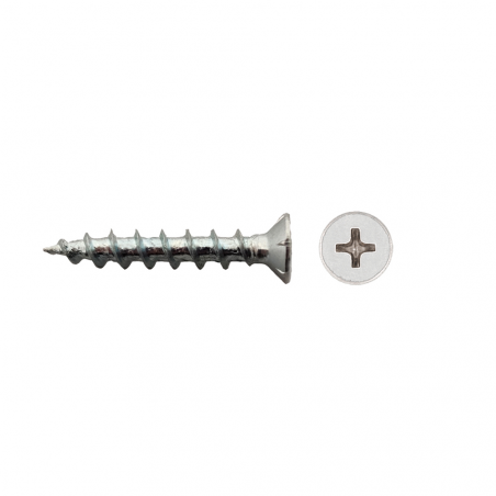 Tornillo para PVC PVP con cabeza avellanada y accionamiento en cruz