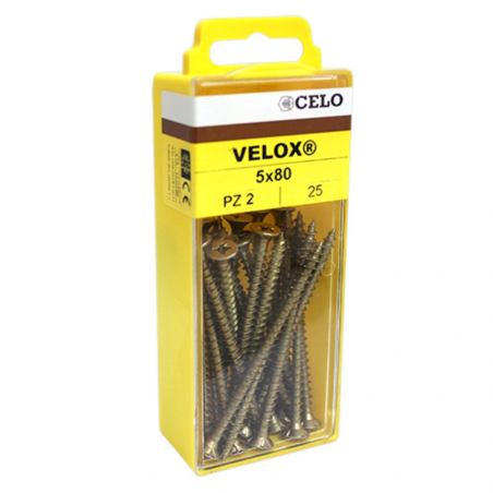 Blister tornillo rosca madera VELOX® POZI F cincado amarillo