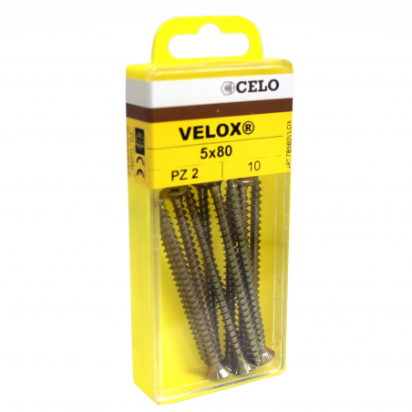 Blister tornillo rosca madera VELOX® POZI P cincado amarillo