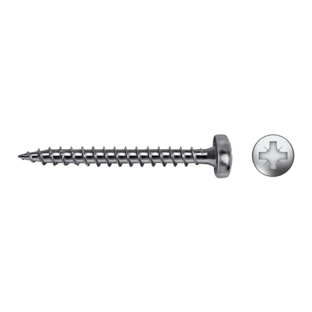 Tornillo para madera con cabeza redonda y ranura POZI