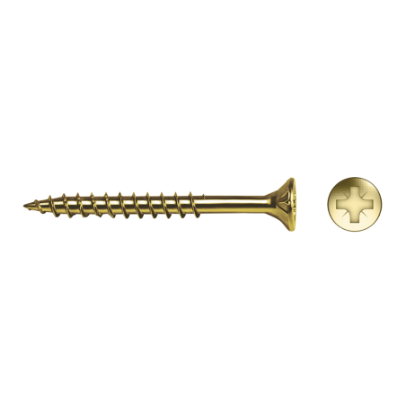 Tornillo rosca madera VELOX® POZI P cincado amarillo con rosca parcial