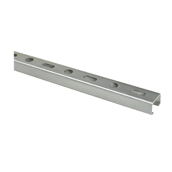 Perfil estructural 38x40 mm con orificios para fijaciones múltiples en instalaciones técnicas