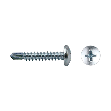 Tornillo punta broca reducida ALUN con cabeza redonda para perfiles de aluminio