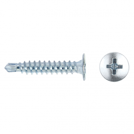 Tornillo punta broca CET con cabeza extraplana y accionamiento en cruz