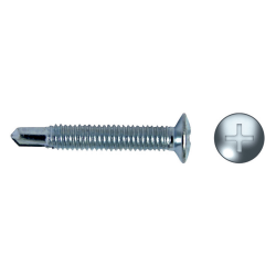 Tornillo de paso fino con punta broca HM y cabeza avellanada para cerraduras metálicas