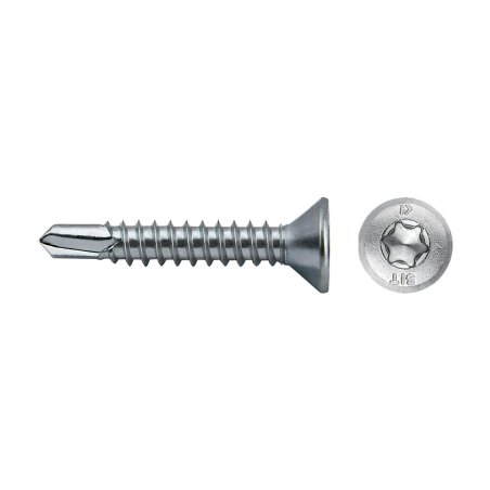 Tornillo punta broca avellanado SIT A61S para fijación en metal