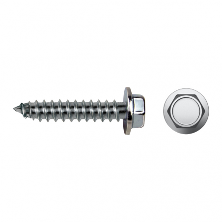 Tornillo rosca chapa DIN 7660 con cabeza hexagonal y arandela estampada