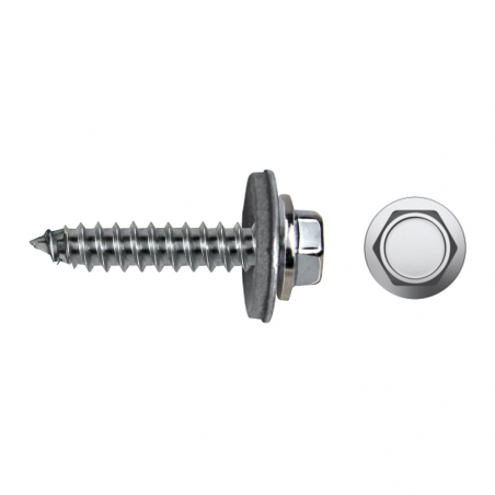 Tornillo hexagonal con arandela EPDM DIN 7661 para fijación segura en cubiertas