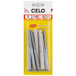 Pack de tacos largos para mampostería HBR TX con tornillos y cabeza Torx para fijación