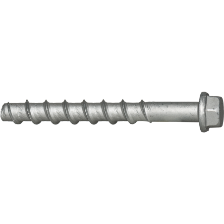 Anclaje tornillo hormigón BTS B Ø8 Ø10 Ø14 con rosca helicoidal y cabeza hexagonal