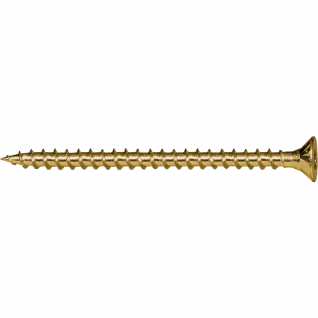 Tornillo para madera con rosca completa y acabado amarillo