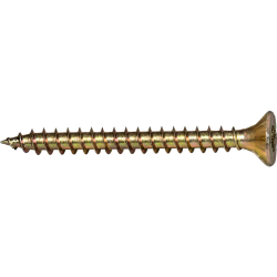 Tornillo para madera con rosca completa y acabado dorado